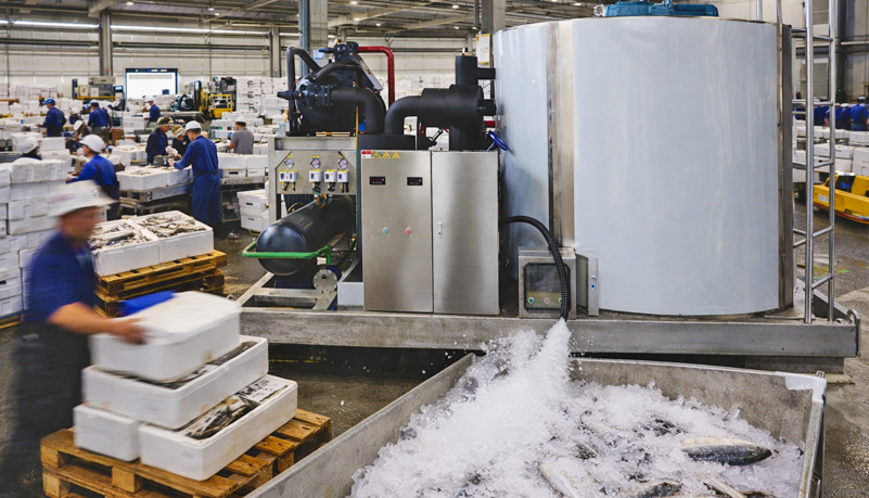 Industrial ice machine systems